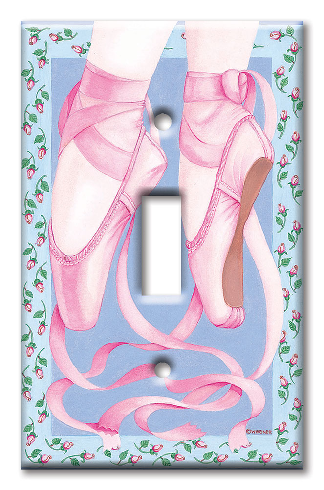 Art Plates - Decorative OVERSIZED Wall Plates & Outlet Covers - Ballet Toe Shoes