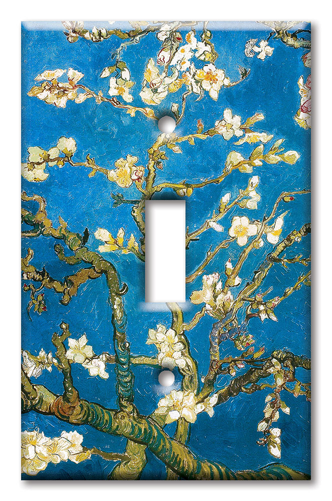 Art Plates - Decorative OVERSIZED Switch Plate - Outlet Cover - Van Gogh: Almond Blossoms