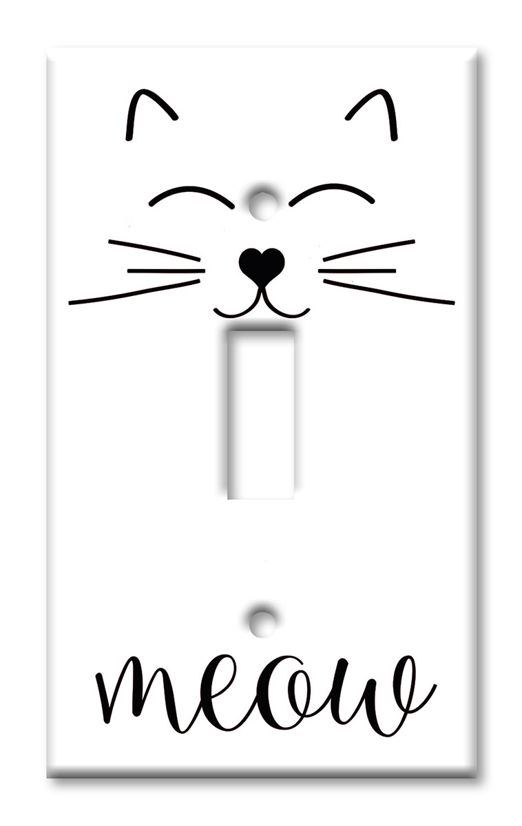 Art Plates - Decorative OVERSIZED Switch Plates & Outlet Covers - Meow
