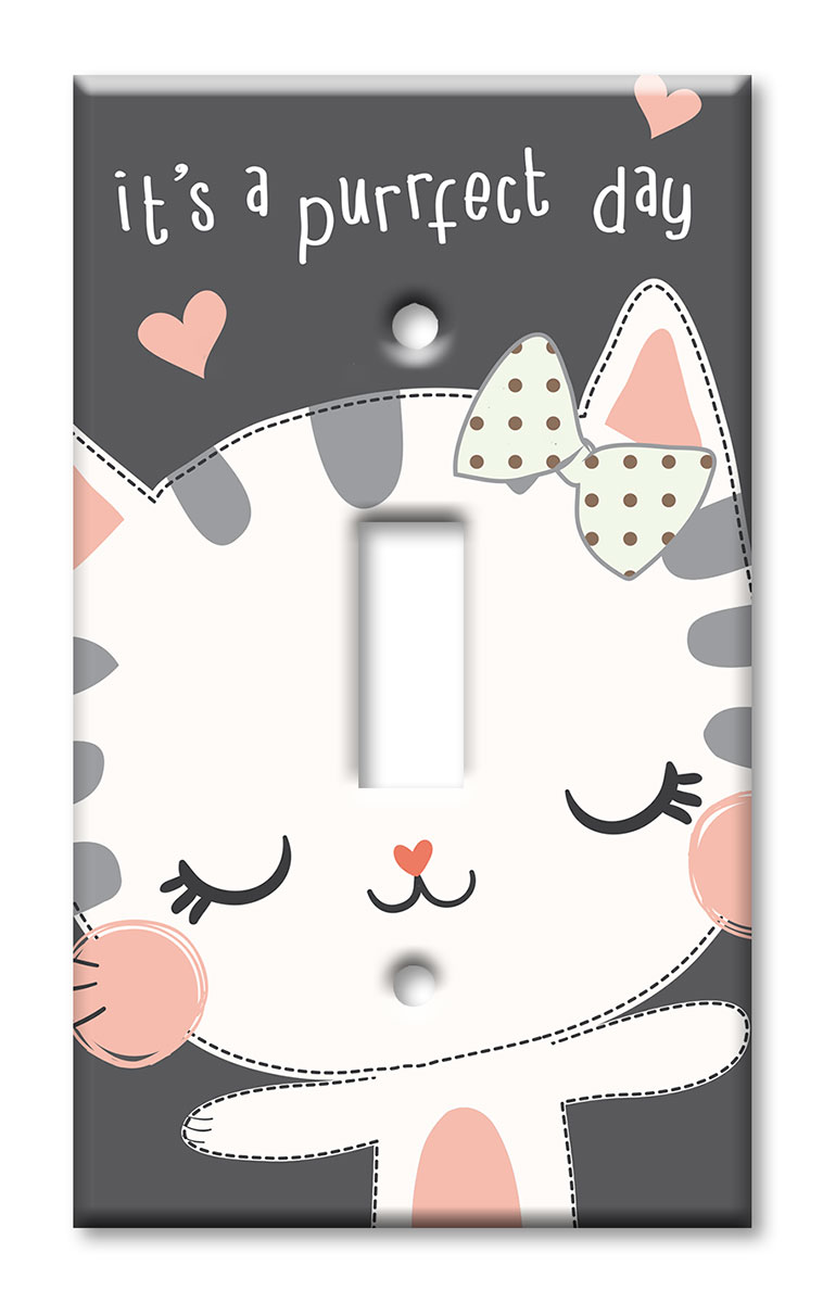 Art Plates - Decorative OVERSIZED Switch Plates & Outlet Covers - Purrfect Day