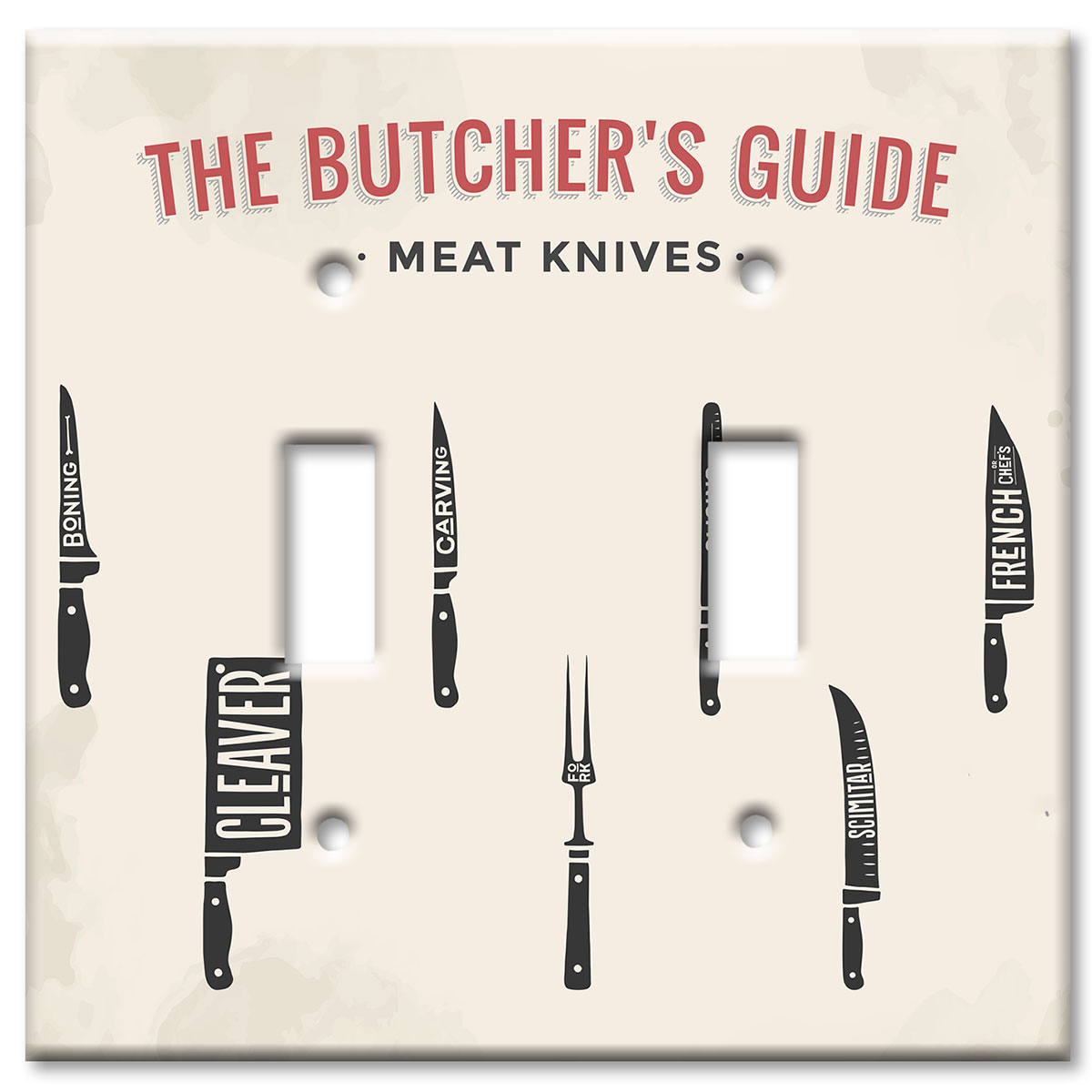 Art Plates - Decorative OVERSIZED Wall Plates & Outlet Covers - Butcher's Guide