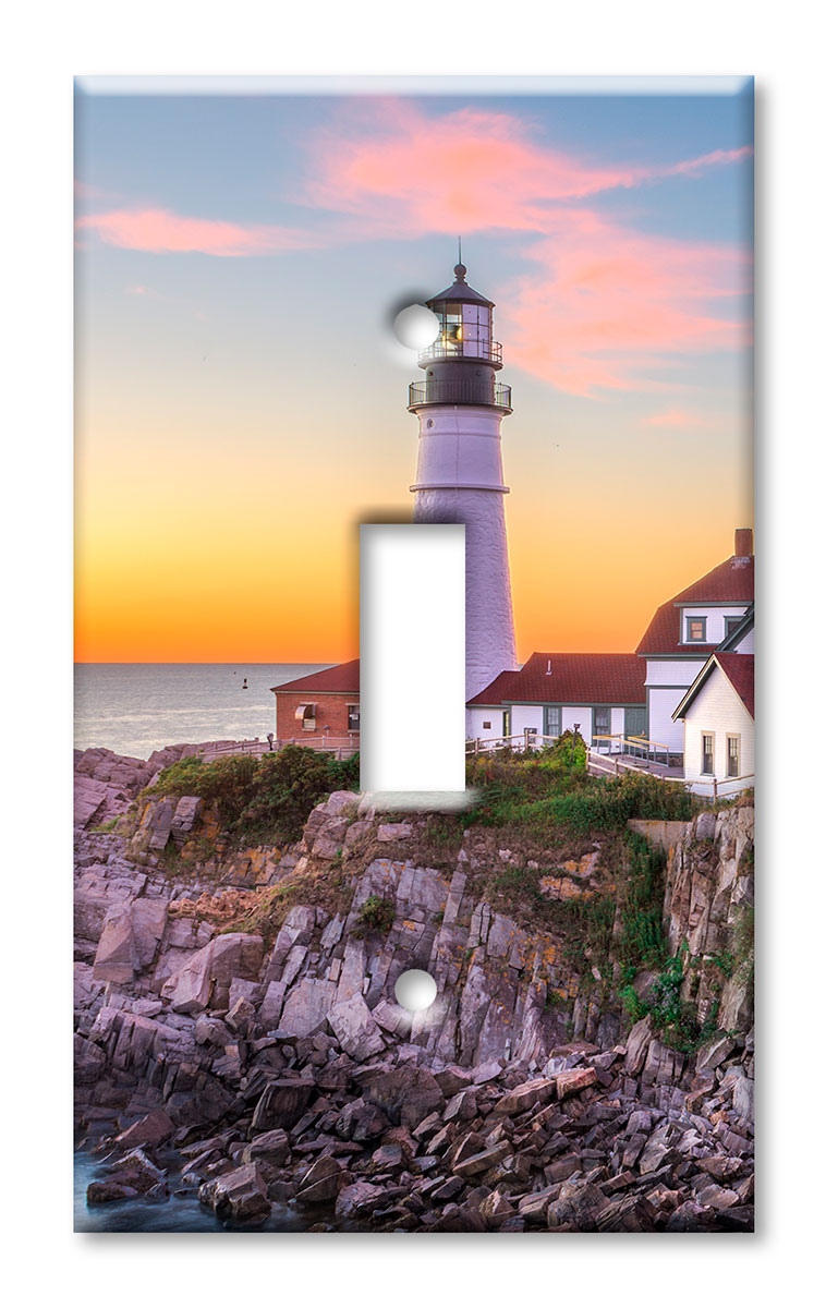 Art Plates - Decorative OVERSIZED Switch Plates & Outlet Covers - Lighthouse at Dusk