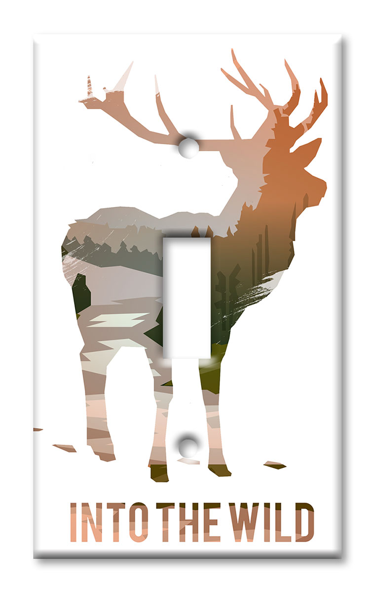 Art Plates - Decorative OVERSIZED Wall Plate - Outlet Cover - In to the Wild…Deer