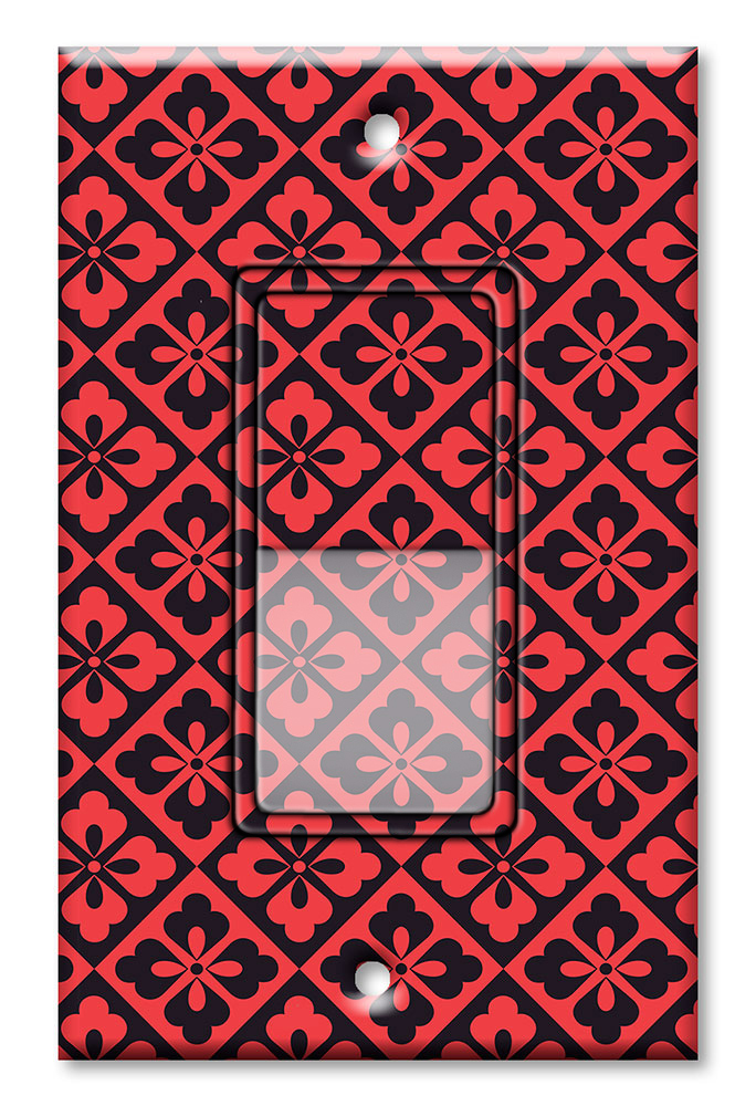 Red and Black Triangular Flowers - #2787