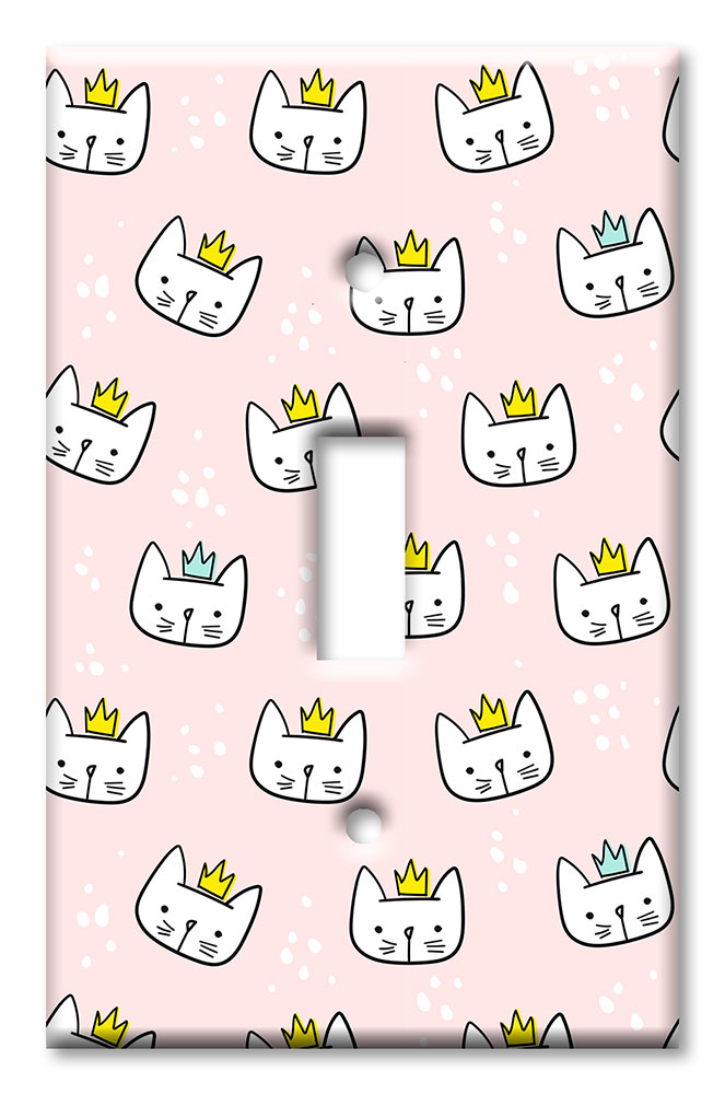 Art Plates - Decorative OVERSIZED Switch Plates & Outlet Covers - Princess Cat Toss