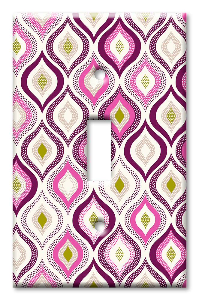 Art Plates - Decorative OVERSIZED Switch Plates & Outlet Covers - Pink and Purple Designs