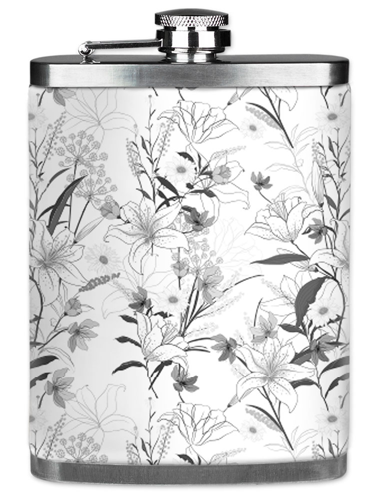 Grayscale Floral Line Art - #2936