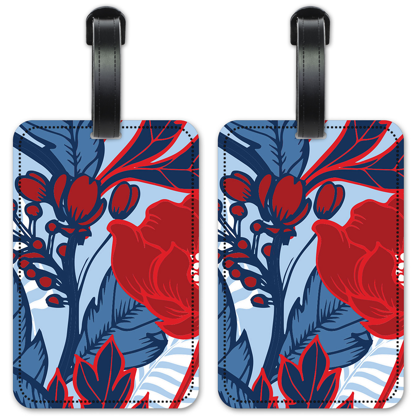 Red & Blue Flowers - #2968