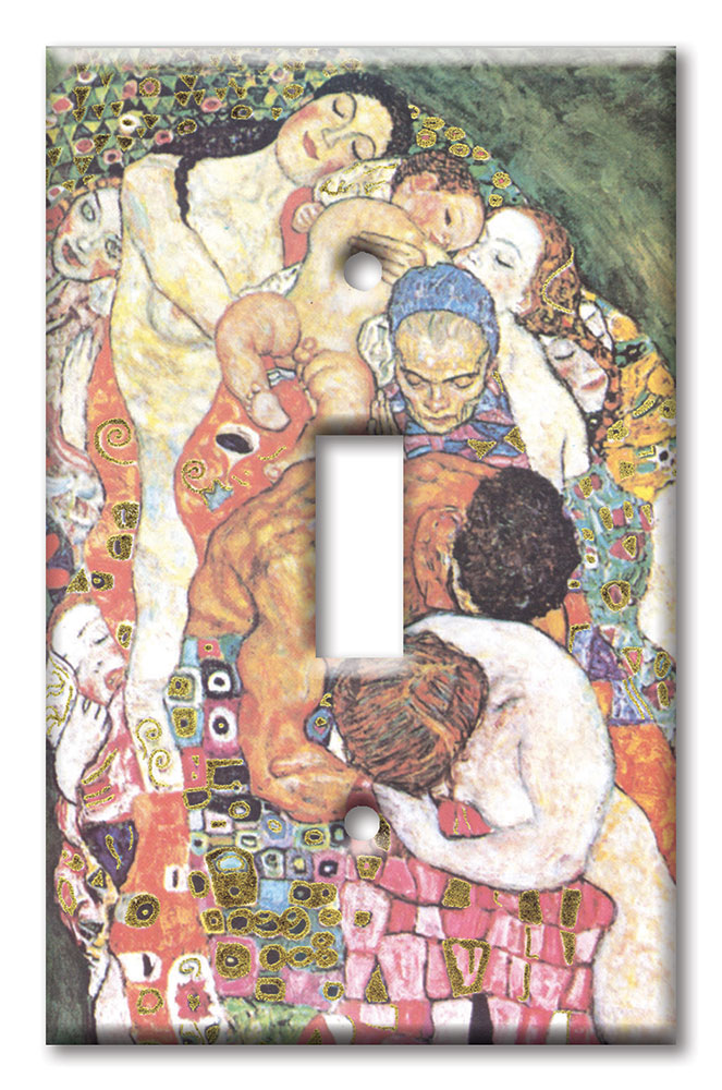 Art Plates - Decorative OVERSIZED Wall Plate - Outlet Cover - Klimt: Death and Life
