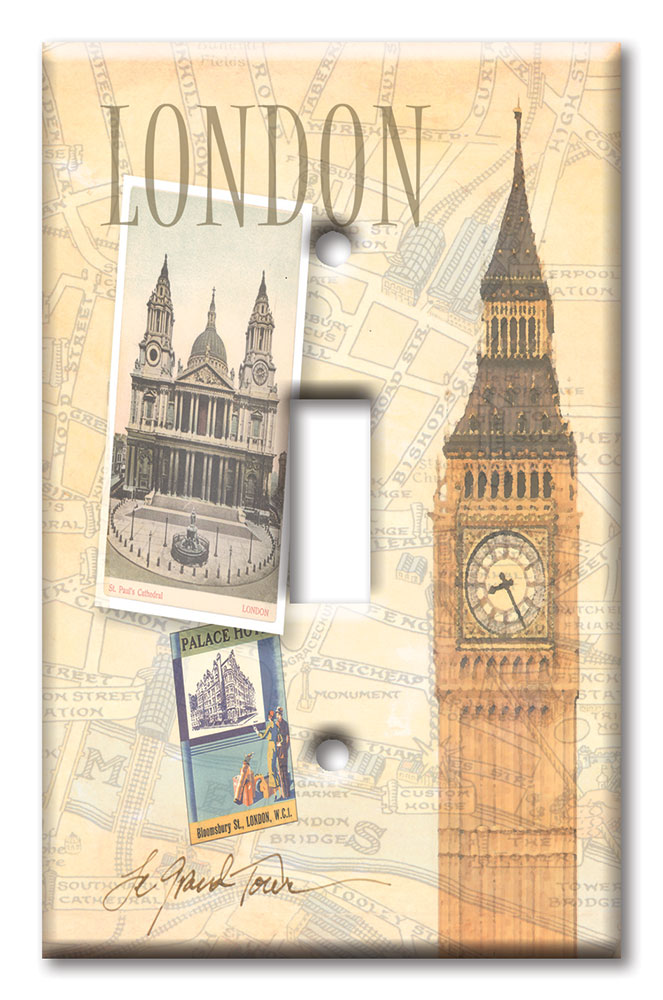Art Plates - Decorative OVERSIZED Switch Plates & Outlet Covers - London