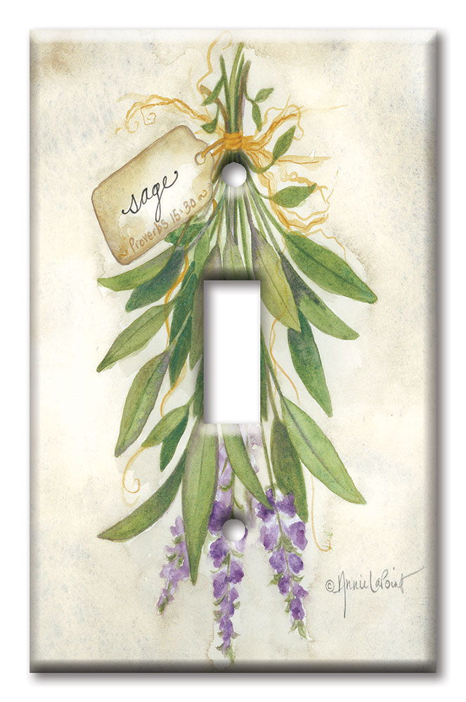 Art Plates - Decorative OVERSIZED Switch Plate - Outlet Cover - Sage