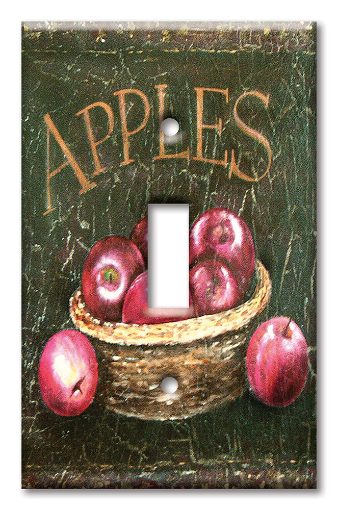 Art Plates - Decorative OVERSIZED Wall Plates & Outlet Covers - Dark Apples