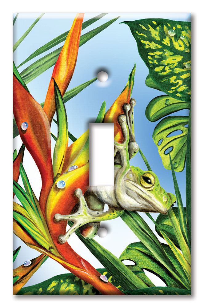 Art Plates - Decorative OVERSIZED Switch Plates & Outlet Covers - Paradise Frog
