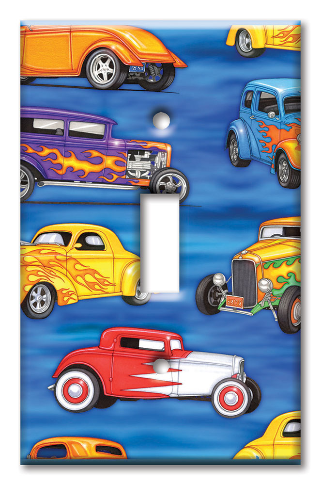 Art Plates - Decorative OVERSIZED Wall Plate - Outlet Cover - Hot Rods - Image by Dan Morris