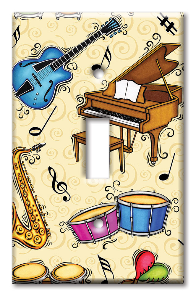 Art Plates - Decorative OVERSIZED Switch Plates & Outlet Covers - Musical Instruments - Image by Dan Morris