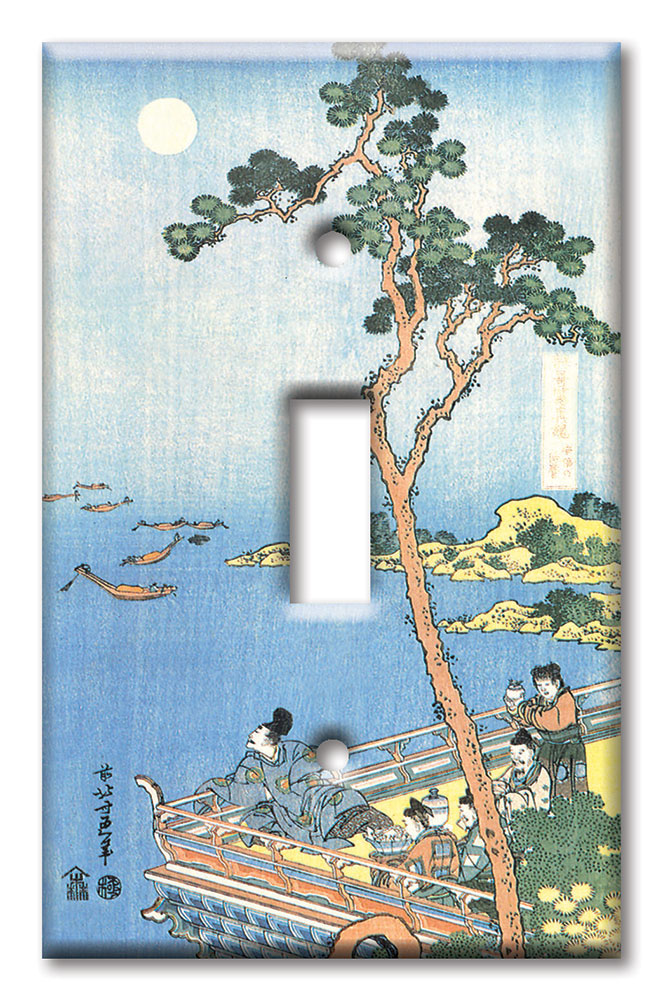 Art Plates - Decorative OVERSIZED Wall Plate - Outlet Cover - Hokusai: Abe No Nakamaro