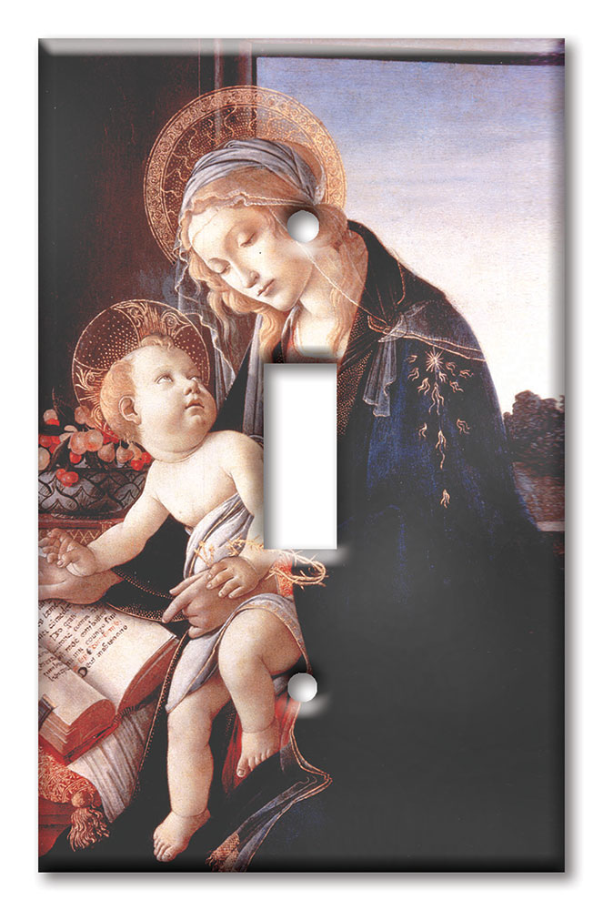 Art Plates - Decorative OVERSIZED Wall Plates & Outlet Covers - Botticelli: Madonna Del Libro