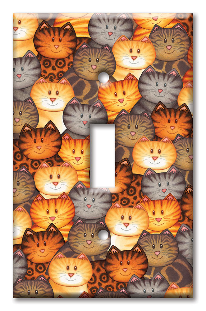 Art Plates - Decorative OVERSIZED Wall Plates & Outlet Covers - Cat Faces - Image by Dan Morris