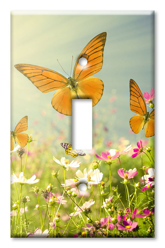 Art Plates - Decorative OVERSIZED Wall Plates & Outlet Covers - Butterflies