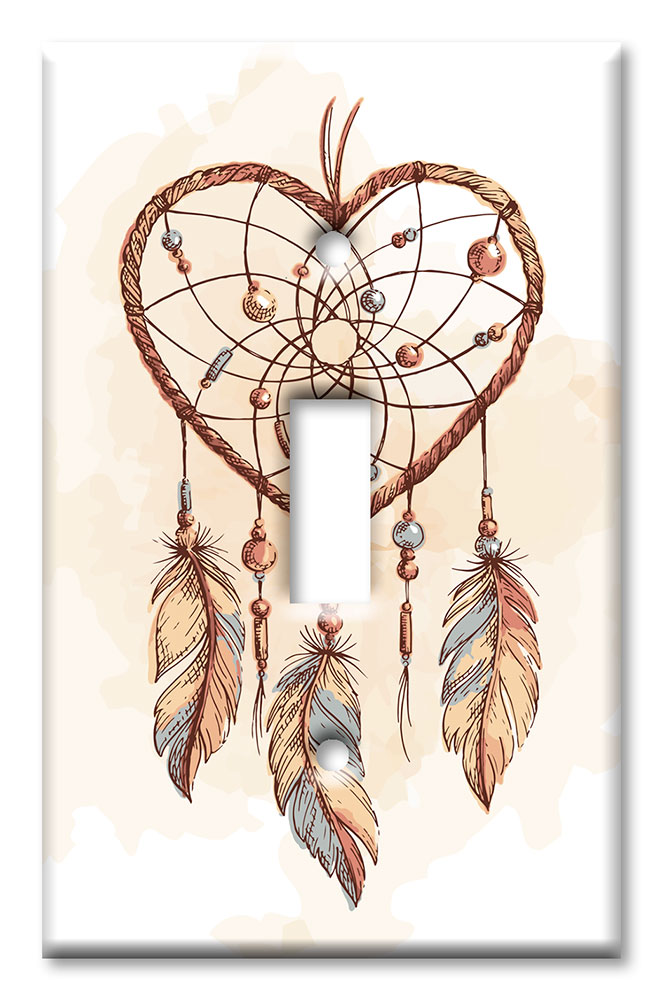 Art Plates - Decorative OVERSIZED Wall Plate - Outlet Cover - Dreamcatcher