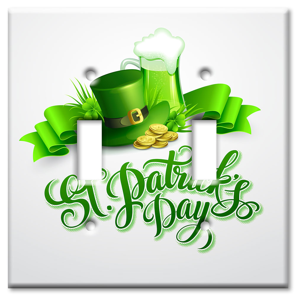 Art Plates - Decorative OVERSIZED Switch Plate - Outlet Cover - St Patty's Day