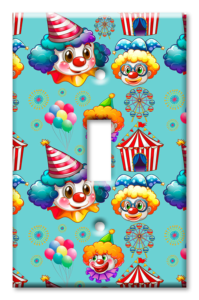 Art Plates - Decorative OVERSIZED Wall Plates & Outlet Covers - Clowns
