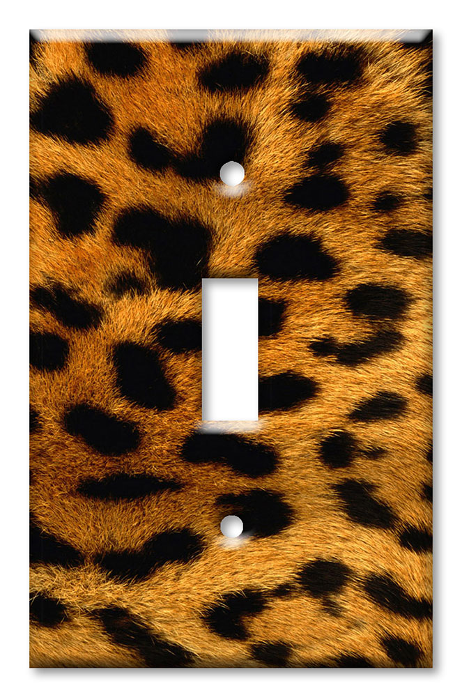 Art Plates - Decorative OVERSIZED Switch Plates & Outlet Covers - Orange Leopard