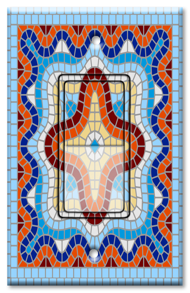 Light Blue Spanish Mosaic Tile Print - #8793