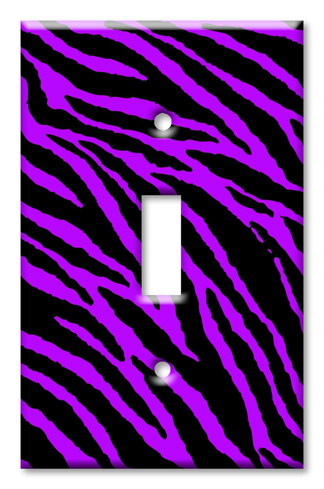 Art Plates - Decorative OVERSIZED Switch Plates & Outlet Covers - Purple Zebra