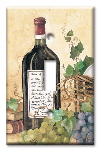 Art Plates - Decorative OVERSIZED Switch Plate - Outlet Cover - Wine Table