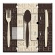 Printed 2 Gang Decora Switch - Outlet Combo with matching Wall Plate - Fork Knife and Spoon