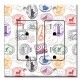 Printed 2 Gang Decora Duplex Receptacle Outlet with matching Wall Plate - International Stamps