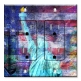 Printed 2 Gang Decora Duplex Receptacle Outlet with matching Wall Plate - Statue of Liberty with Flag Background