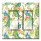 Printed Decora 2 Gang Rocker Style Switch with matching Wall Plate - Colorful Peacocks