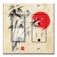 Printed 2 Gang Decora Switch - Outlet Combo with matching Wall Plate - Birds on Bamboo Drawing