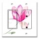 Printed 2 Gang Decora Switch - Outlet Combo with matching Wall Plate - Pink Watercolor Flower