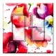 Printed Decora 2 Gang Rocker Style Switch with matching Wall Plate - Watercolor Flower Painting