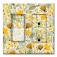 Printed 2 Gang Decora Switch - Outlet Combo with matching Wall Plate - Yellow Flower Toss