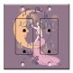 Printed 2 Gang Decora Duplex Receptacle Outlet with matching Wall Plate - Moon and Woman with Purple Background