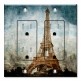 Printed 2 Gang Decora Duplex Receptacle Outlet with matching Wall Plate - Eiffel Tower faded Picture