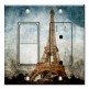Printed 2 Gang Decora Switch - Outlet Combo with matching Wall Plate - Eiffel Tower faded Picture