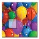 Printed 2 Gang Decora Switch - Outlet Combo with matching Wall Plate - Party Balloons