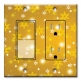 Printed 2 Gang Decora Switch - Outlet Combo with matching Wall Plate - Gold Snow Flakes