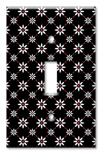 Art Plates - Decorative OVERSIZED Switch Plate - Outlet Cover - White Daisies