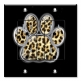 Printed 2 Gang Decora Duplex Receptacle Outlet with matching Wall Plate - Leopard Paw