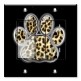 Printed 2 Gang Decora Switch - Outlet Combo with matching Wall Plate - Leopard Paw