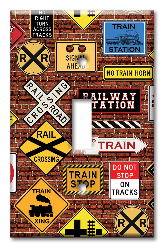 Art Plates - Decorative OVERSIZED Switch Plate - Outlet Cover - Train Signs - Image by Dan Morris