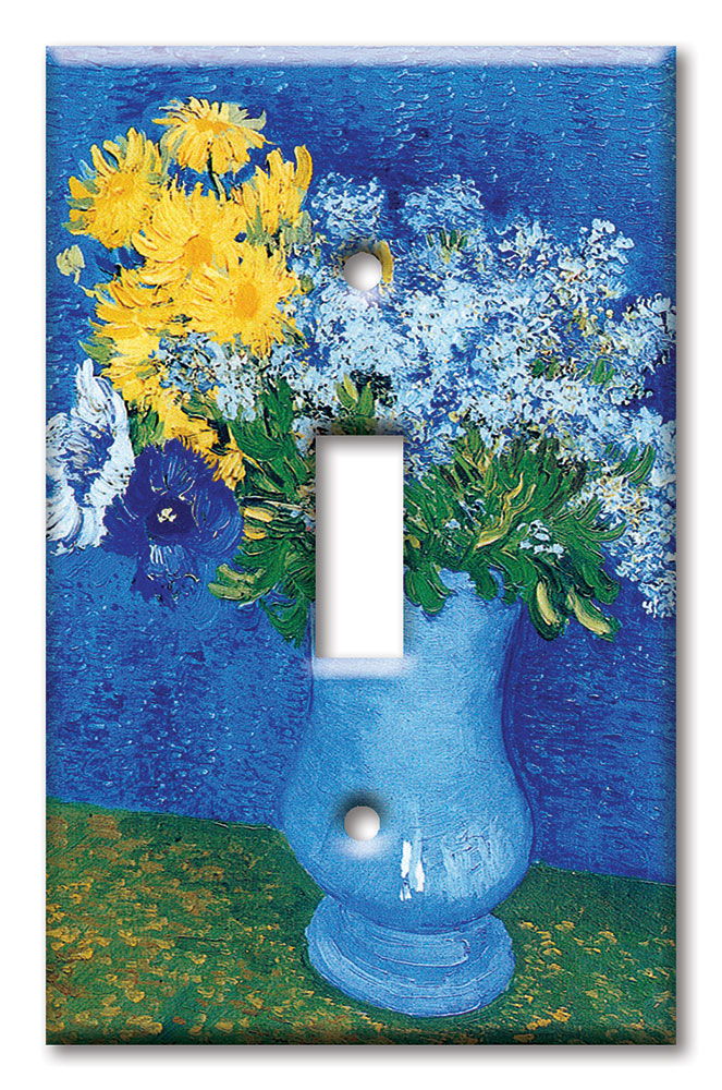 Art Plates - Decorative OVERSIZED Switch Plate - Outlet Cover - Van Gogh: Lilacs