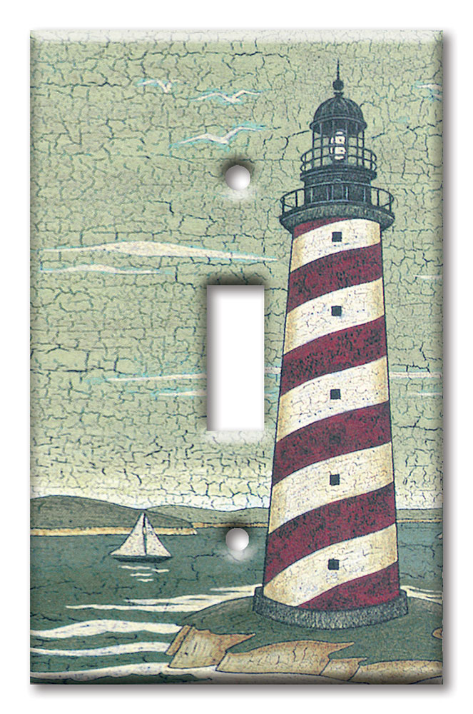 Art Plates - Decorative OVERSIZED Wall Plates & Outlet Covers - Cape Lighthouse
