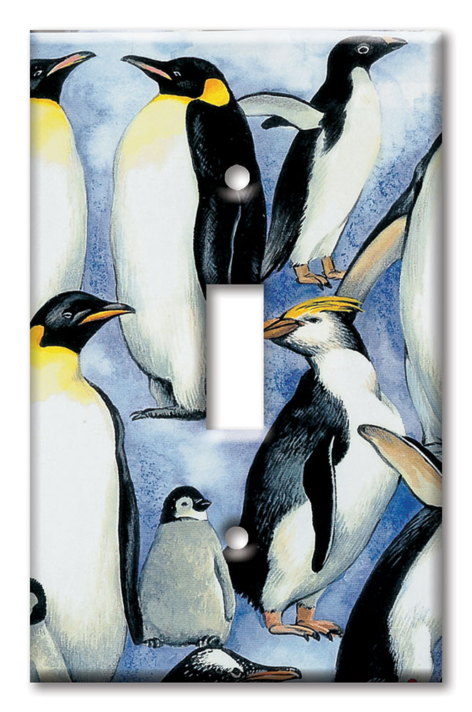 Art Plates - Decorative OVERSIZED Switch Plates & Outlet Covers - Penguins II
